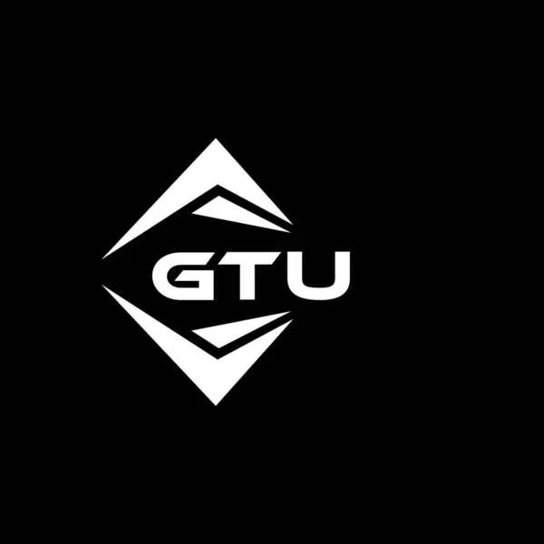 Gtu Abstract Technologie Logo Ontwerp Zwarte Achtergrond Gtu Creatieve Initialen — Stockvector