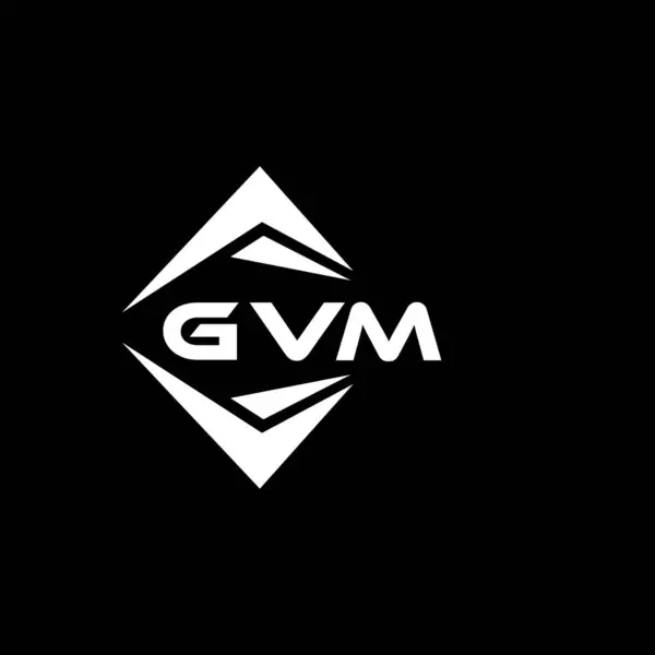 Diseño Logotipo Tecnología Abstracta Gvm Sobre Fondo Negro Gvm Iniciales — Archivo Imágenes Vectoriales