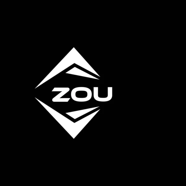 Projeto Logotipo Tecnologia Abstrata Zou Fundo Preto Zou Iniciais Criativas — Vetor de Stock