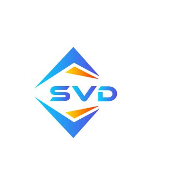 Beyaz arka planda SVD soyut teknoloji logo tasarımı. SVD yaratıcı harflerin baş harfleri logo kavramı.