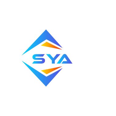 Beyaz arka planda SYA soyut teknoloji logosu tasarımı. SYA yaratıcı harflerin baş harfleri logo kavramı.