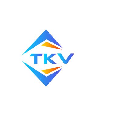 Beyaz arka planda TKV soyut teknoloji logo tasarımı. TKV yaratıcı harf logosu kavramı.