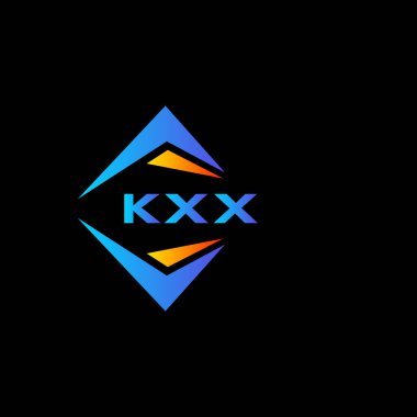 Siyah arka planda KXX soyut teknoloji logo tasarımı. KXX yaratıcı harf logosu kavramı.