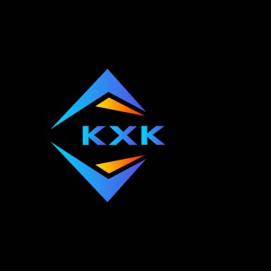 Siyah arka planda KXK soyut teknoloji logo tasarımı. KXK yaratıcı harf logosu kavramı.