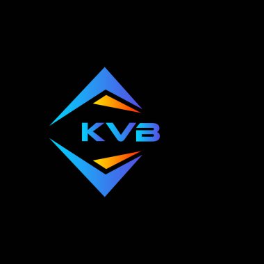 Siyah arka planda KVB soyut teknoloji logosu tasarımı. KVB yaratıcı harflerin baş harfleri logo kavramı.