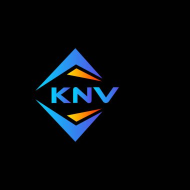 Siyah arka planda KNV soyut teknoloji logo tasarımı. KNV yaratıcı harf logosu kavramı.