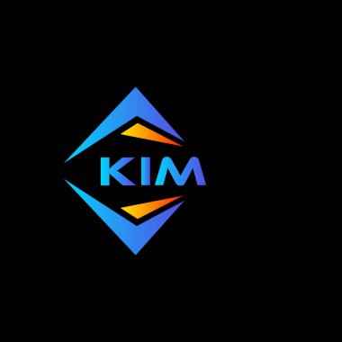 Siyah arka planda KIM soyut teknoloji logo tasarımı. KIM yaratıcı harf logosu kavramı.