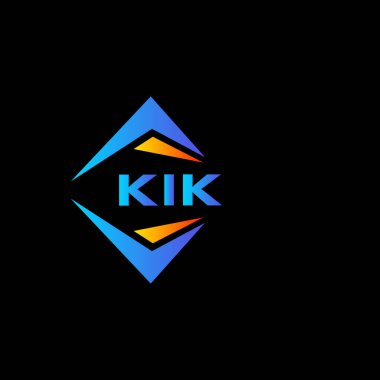 Siyah arka planda KIK soyut teknoloji logosu tasarımı. KIK yaratıcı harflerin baş harfleri logo kavramı.