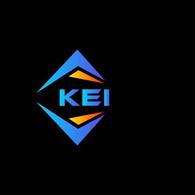 Siyah arka planda KEI soyut teknoloji logosu tasarımı. KEI yaratıcı harf logosu kavramı.