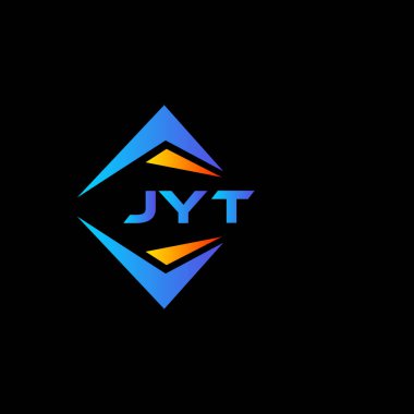 Siyah arka planda JYT soyut teknoloji logosu tasarımı. JYT yaratıcı harf logosu kavramı.