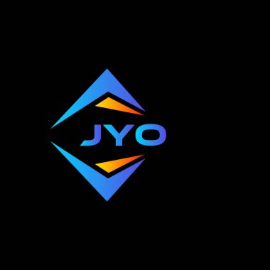 Siyah arka planda JYO soyut teknoloji logosu tasarımı. JYO yaratıcı harflerin baş harfleri logo kavramı.