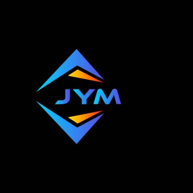 Siyah arka planda JYM soyut teknoloji logosu tasarımı. JYM yaratıcı harf logosu kavramı.
