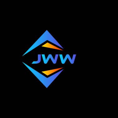 Siyah arka planda JWW soyut teknoloji logosu tasarımı. JWW yaratıcı harflerin baş harfleri logo kavramı.