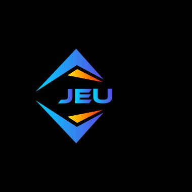 JEU soyut teknoloji logo tasarımı Siyah arka plan üzerine. JEU yaratıcı harf logosu kavramı.