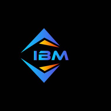 Kara zemin üzerinde IBM soyut teknoloji logosu tasarımı. IBM yaratıcı harflerin baş harfleri logo kavramı.