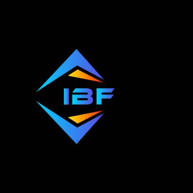 Kara fon üzerinde IBF soyut teknoloji logosu tasarımı. IBF yaratıcı harflerin baş harfleri logo kavramı.