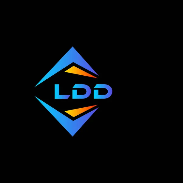 Projektowanie Abstrakcyjnego Logo Technologii Ldd Czarnym Tle Ldd Twórcze Inicjały — Wektor stockowy
