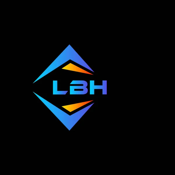 Lbh抽象技術のロゴデザインブラックを背景に Lbhクリエイティブイニシャルレターロゴコンセプト — ストックベクタ