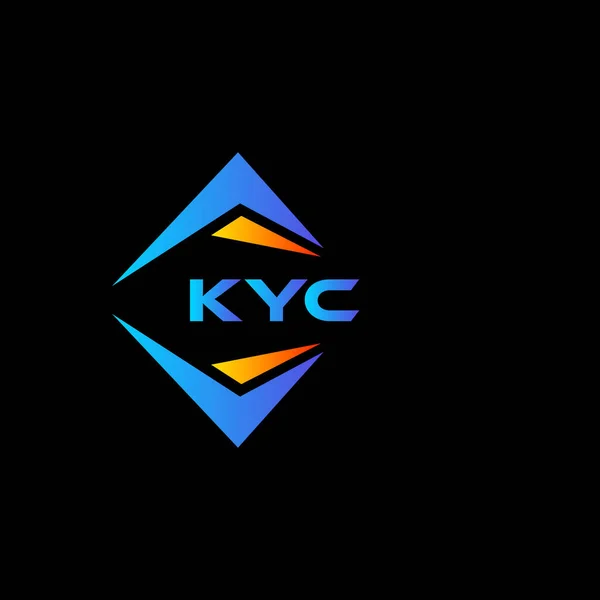 Siyah arka planda KYC soyut teknoloji logosu tasarımı. KYC yaratıcı harf logosu kavramı.