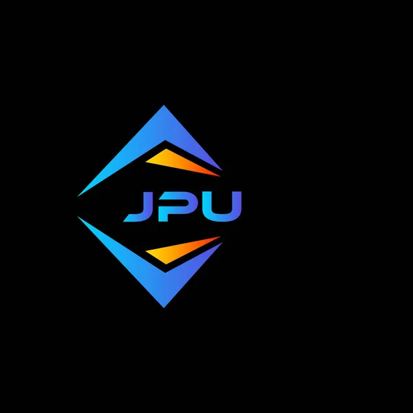 Diseño Logotipo Tecnología Abstracta Jpu Sobre Fondo Negro Jpu Iniciales — Vector de stock