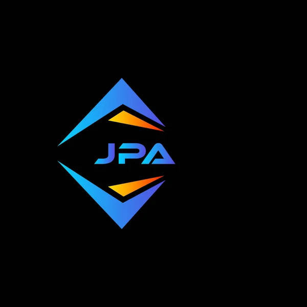 Jpa Disegno Logo Tecnologia Astratta Sfondo Nero Jpa Creativo Iniziali — Vettoriale Stock