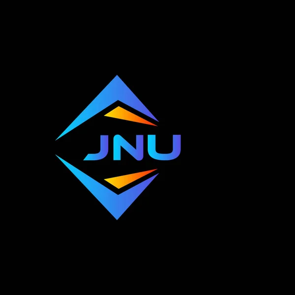 Diseño Logotipo Tecnología Abstracta Jnu Sobre Fondo Negro Jnu Iniciales — Vector de stock