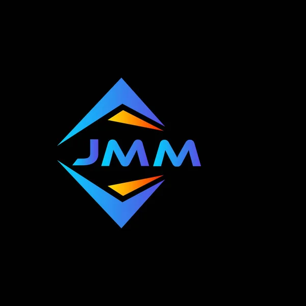 Siyah arka planda JMM soyut teknoloji logosu tasarımı. JMM yaratıcı harf logosu kavramı.