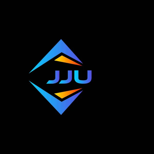 Diseño Logotipo Tecnología Abstracta Jju Sobre Fondo Negro Jju Iniciales — Vector de stock