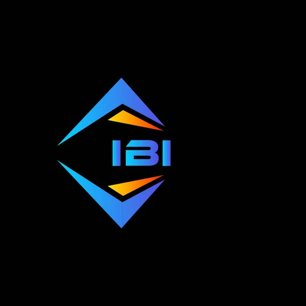 Ibi Abstrakt Teknik Logotyp Design Svart Bakgrund Ibi Kreativa Initialer — Stock vektor