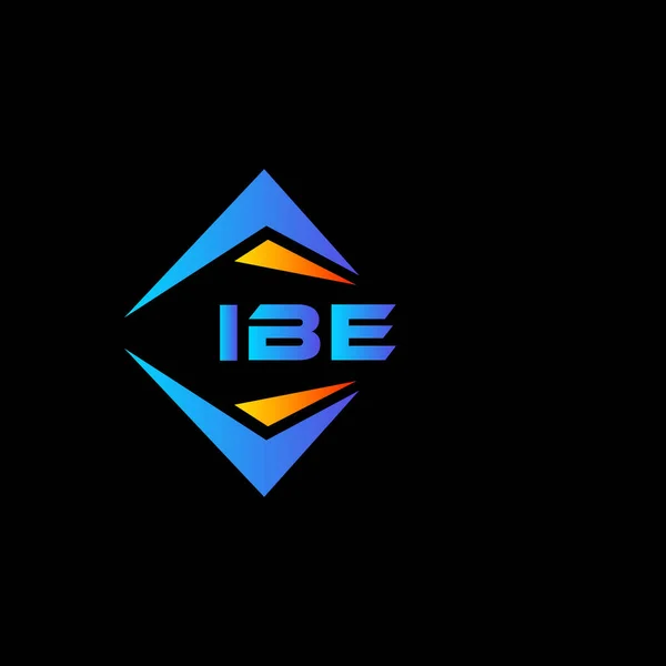 Projeto Abstrato Logotipo Tecnologia Ibe Fundo Preto Ibe Iniciais Criativas — Vetor de Stock