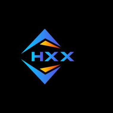 Siyah arka planda HXX soyut teknoloji logosu tasarımı. HXX yaratıcı harflerin baş harfleri logo kavramı.