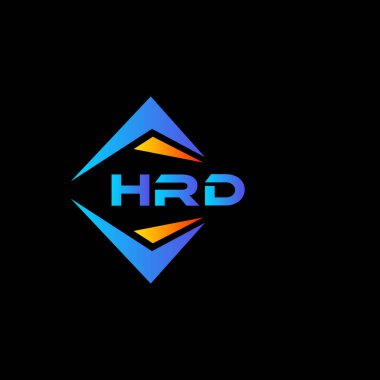 Kara zemin üzerinde HRD soyut teknoloji logo tasarımı. HRD yaratıcı harflerin baş harfleri logo kavramı.
