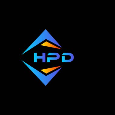 Siyah arka planda HPD 'nin soyut teknoloji logosu tasarımı. HPD yaratıcı harf logosu kavramı.
