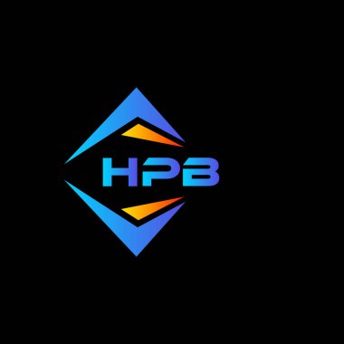Siyah arka planda HPB soyut teknoloji logosu tasarımı. HPB yaratıcı harflerin baş harfleri logo kavramı.