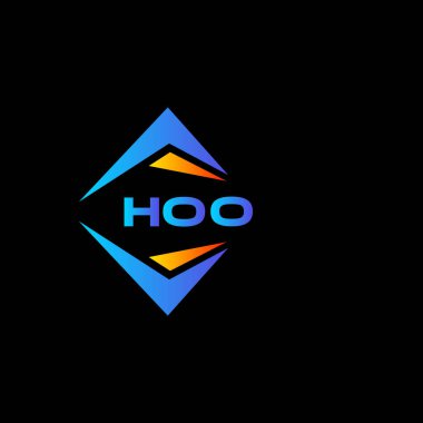 Kara fon üzerinde HOO soyut teknoloji logo tasarımı. HOO yaratıcı harflerin baş harfleri logo kavramı.