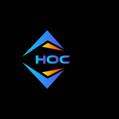HOC soyut teknoloji logosu tasarımı Siyah arka planda. HOC yaratıcı harflerin baş harfleri logo kavramı.