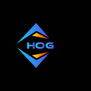 Kara fon üzerinde HOG soyut teknoloji logo tasarımı. HOG yaratıcı harflerin baş harfleri logo kavramı.