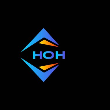 Kara arka planda soyut teknoloji logosu tasarımı. HOH yaratıcı harflerin baş harfleri logo kavramı.