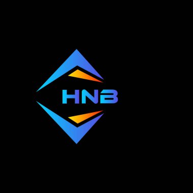 Siyah arka planda HNB soyut teknoloji logosu tasarımı. HNB yaratıcı harf logosu kavramı.