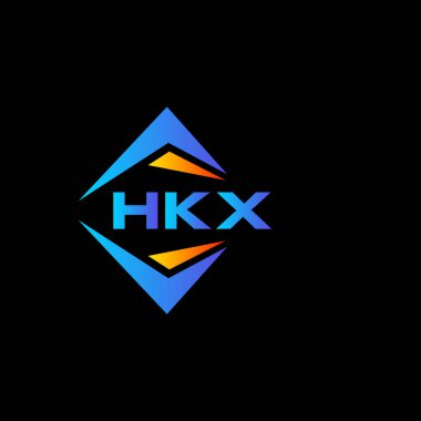 Siyah arka planda HKX soyut teknoloji logosu tasarımı. HKX yaratıcı harflerin baş harfleri logo kavramı.