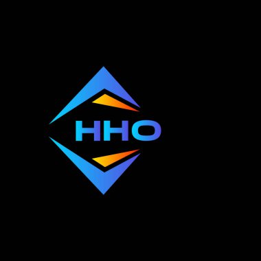 Siyah arka planda HHO soyut teknoloji logosu tasarımı. HHO yaratıcı harflerin baş harfleri logo kavramı.