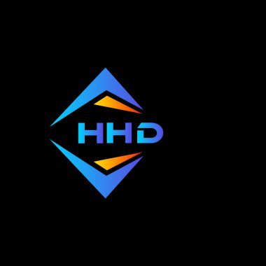 Kara arka planda HHD teknolojili logo tasarımı. HHD yaratıcı harflerin baş harfleri logo kavramı.
