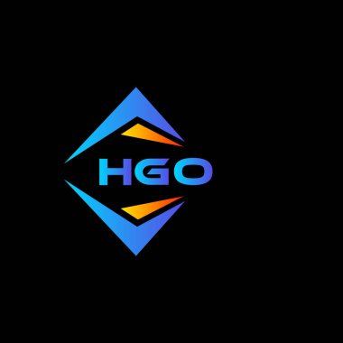 HGO, kara arka planda soyut teknoloji logosu tasarımı. HGO yaratıcı harflerin baş harfleri logo kavramı.