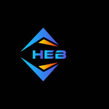 HEB soyut teknoloji logosu tasarımı Siyah arka planda. HEB yaratıcı harflerin baş harfleri logo kavramı.