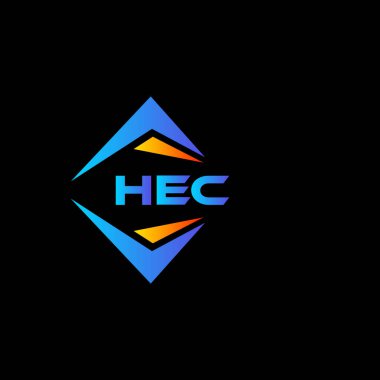 HEC soyut teknoloji logosu tasarımı Siyah arka planda. HEC yaratıcı harflerin baş harfleri logo kavramı.