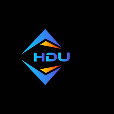 Siyah arka planda HDU soyut teknoloji logosu tasarımı. HDU yaratıcı harflerin baş harfleri logo kavramı.