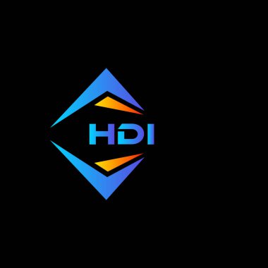 Kara zemin üzerinde HDI teknolojisi logo tasarımı. HDI yaratıcı harflerin baş harfleri logo kavramı.