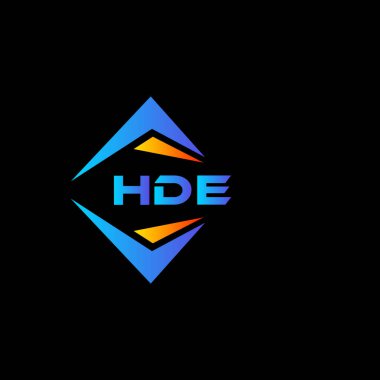 Kara zemin üzerinde HDE soyut teknoloji logo tasarımı. HDE yaratıcı harf logosu kavramı.