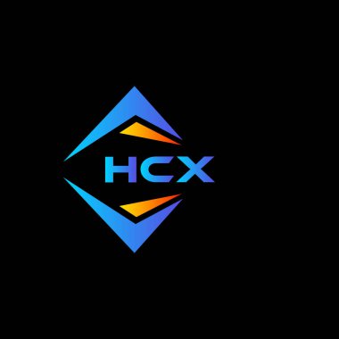 Siyah arka planda HCX soyut teknoloji logosu tasarımı. HCX yaratıcı harflerin baş harfleri logo kavramı.