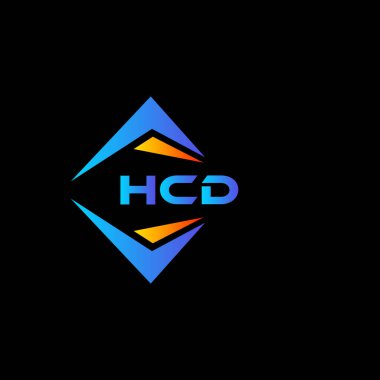Siyah arka planda HCD soyut teknoloji logosu tasarımı. HCD yaratıcı harflerin baş harfleri logo kavramı.